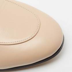 Pre Owned Gucci Cream Leather And Fur Princetown Horsebit Mules Size 39.5