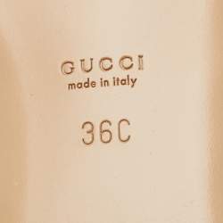 Pre Owned صندل بإصبع غوتشي هورسبيت جلد ميتالك أخضر مقاس 36