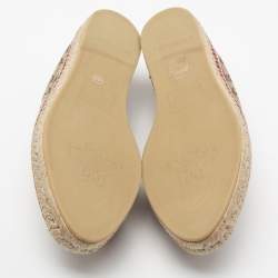 Pre Owned حذاء فلات إسبادريل غوتشي كانفاس ماتيلاس جي جي بني/بيج مقاس 41