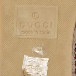 Pre Owned حذاء فلات إسبادريل غوتشي كانفاس ماتيلاس جي جي بني/بيج مقاس 41