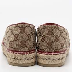 Pre Owned حذاء فلات إسبادريل غوتشي كانفاس ماتيلاس جي جي بني/بيج مقاس 41