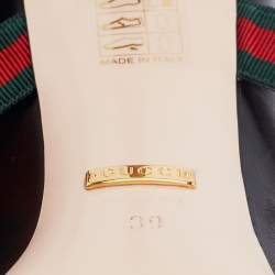 Pre Owned حذاء كعب عالي غوتشي سيلفي ماري جين جلد أسود مقاس 39