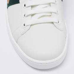 Gucci  White Leather And Python Embossed  Ace  Sneakers Size 38
