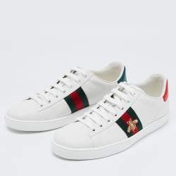 Gucci  White Leather And Python Embossed  Ace  Sneakers Size 38