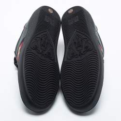Gucci Black Leather Bee Embroidered Ace Low Top Sneakers Size 35.5