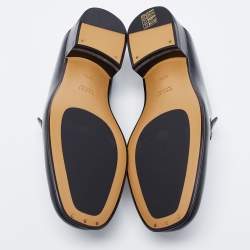 Pre Owned Gucci Black Leather Brixton Horsebit Slip On Loafers Size 37.5