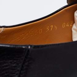 Pre Owned Gucci Black Leather Brixton Horsebit Slip On Loafers Size 37.5