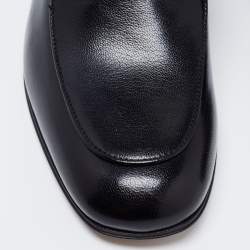 Pre Owned Gucci Black Leather Brixton Horsebit Slip On Loafers Size 37.5