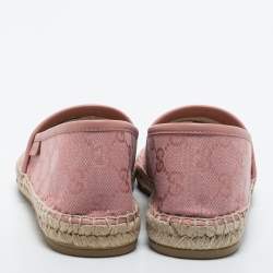 Pre Owned Gucci Pink GG Canvas Espadrilles Flats Size 37