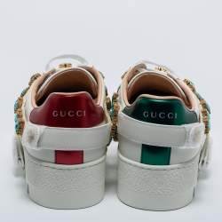 Gucci White Leather Flashtrek Chunky Sneakers Size 40