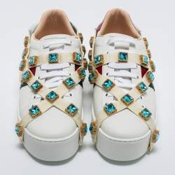 Gucci White Leather Flashtrek Chunky Sneakers Size 40