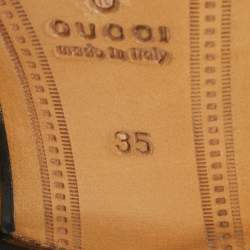 Pre Owned Gucci Gold Leather Hosrsebit Jordaan Loafers Size 35