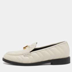 tackle tynd Solskoldning Gucci Cream Matelasse Leather GG Marmont Loafers Size 38 Gucci | TLC