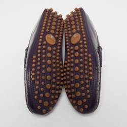 Pre Owned Gucci Purple Patent Leather Horsebit Loafers Size 37