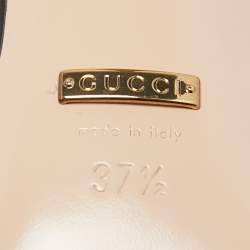 Pre Owned Gucci Black Matelasse Leather Slingback Pumps Size 37.5