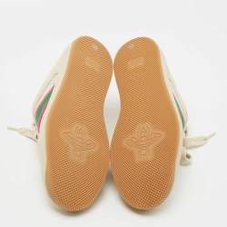 Gucci Multicolor Nubuck Leather Cotton Blend Screener Low Top Sneakers Size 38.5