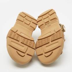 Gucci Multicolor Mesh and Leather Aguru Slingback Sandals Size 36.5