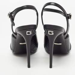 Gucci Black Leather Betsy Ankle Strap Sandals Size 40