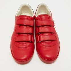Gucci Red Leather New Ace Velcro Sneakers Size 37.5
