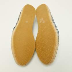 Gucci Blue Microguccissima Leather Espadrille Flats Size 38