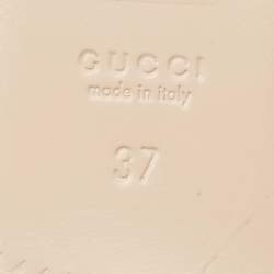 Gucci Grey/Silver Canvas Princetown Mules Size 37 
