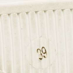 مملوكة مسبقًا Gucci White Leather Embroidered Bee Ace Platform Sneakers Size 39