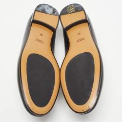 Gucci Black Leather  Jordaan Loafers Size 40