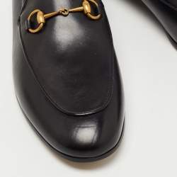 Gucci Black Leather  Jordaan Loafers Size 40