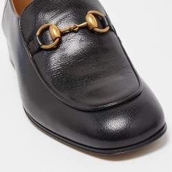 Pre Owned Gucci Black Leather Jordaan Loafers Size 40