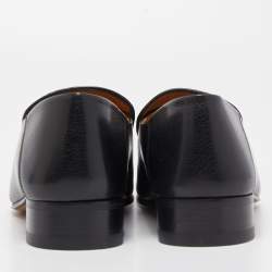 Pre Owned Gucci Black Leather Jordaan Loafers Size 40