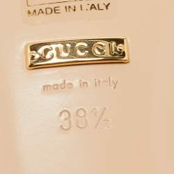 Gucci Metallic Gold/Silver Leather Alison Bow Slide Flats Size 38.5