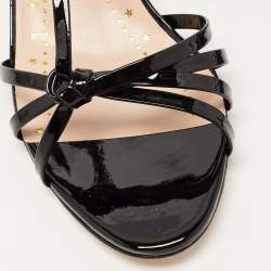 Gucci Black Patent Slingback Sandals Size 39  