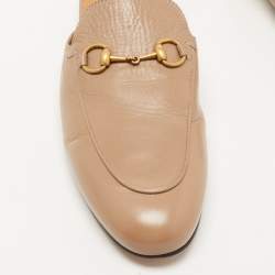Gucci Brown Leather Princetown  Mules Size 37.5 