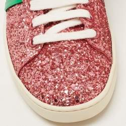 Gucci Pink Glitter Ace Low Top Sneakers Size 37