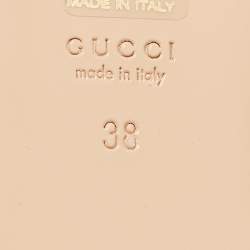 Pre Owned Gucci Pink GG Velvet Princetown Flat Mules Size 38