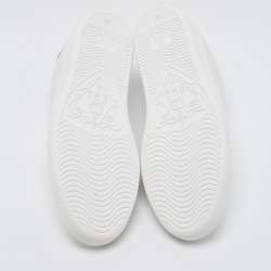 Gucci White Perforated Interlocking G Leather Ace Low Top Sneakers Size 38