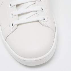 Gucci White Perforated Interlocking G Leather Ace Low Top Sneakers Size 38