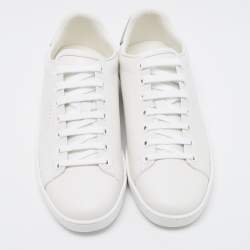 Gucci White Perforated Interlocking G Leather Ace Low Top Sneakers Size 38