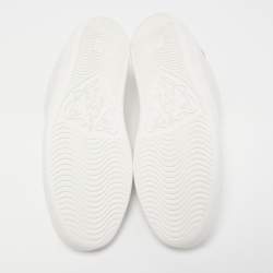Gucci White Perforated Interlocking G Leather Ace Low Top Sneakers Size 37.5