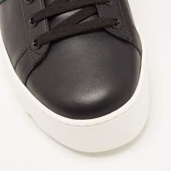 Gucci Black Leather Ace Lace Up Sneakers Size 38.5