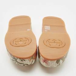 Gucci Multicolor Canvas GG Flora Platform Slides Size 36