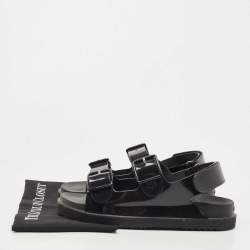 Pre Owned Gucci Black Rubber Isla Slingback Sandals Size 40