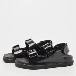 Pre Owned Gucci Black Rubber Isla Slingback Sandals Size 40