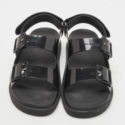 Pre Owned Gucci Black Rubber Isla Slingback Sandals Size 40