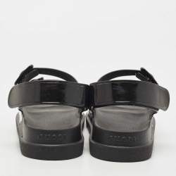 Pre Owned Gucci Black Rubber Isla Slingback Sandals Size 40