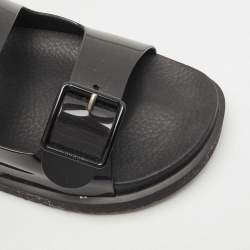 Pre Owned Gucci Black Rubber Isla Slingback Sandals Size 40