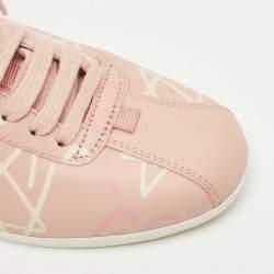 Gucci Pink Leather GG Ghost Graffiti High Top Sneakers Size 36