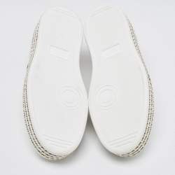 Gucci White Leather Embroidered Bee Crystal Embellished Platform New Ace Sneakers Size 38