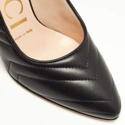 Pre Owned Gucci Black Matelasse Leather Pumps Size 36