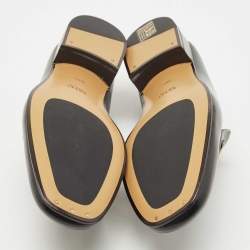 Pre Owned Gucci Black Leather Jordaan Slip On Loafers Size 38.5